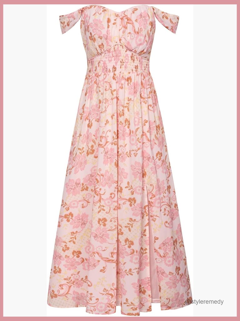 Lightweight Chiffon Off Shoulder Maxi Dress With Pockets